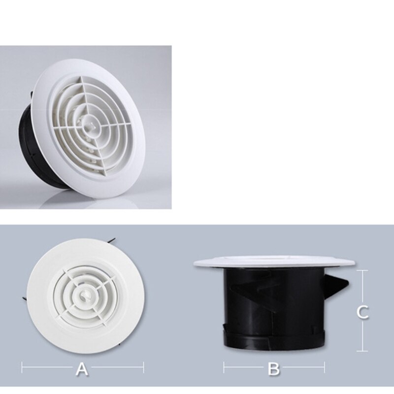 Air Vent Grill Cover Home Wall Ceiling Diffuser Exhaust Easy Air Flow Round Ventilation Ducting Hose Covers 3/5 Inches