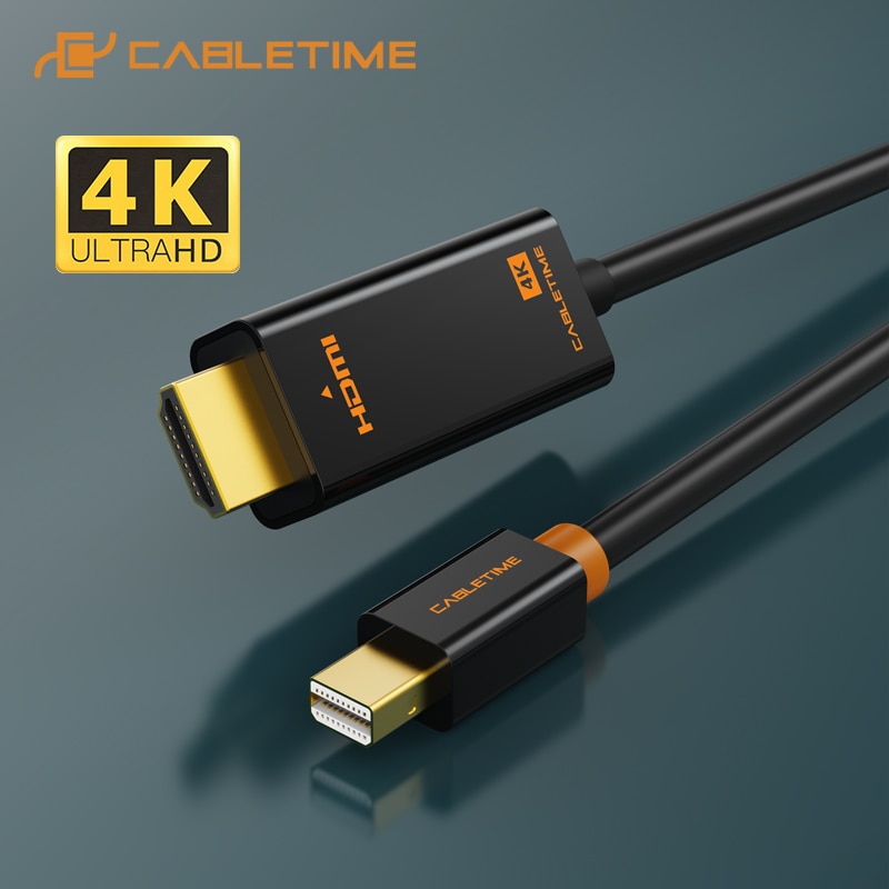 CABLETIME Mini Displayport a HDMI cavo 4K/HD Thunderbolt 2 Mini Display Port cavo adattatore per MacBook Air Mini DP a HDMI C054