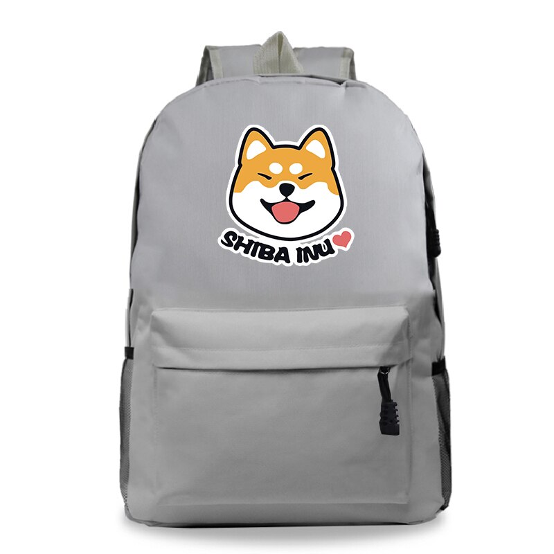 Mochila divertida de Shiba Inu para hombre y mujer, morral escolar con bonito para estudiantes, mochila para portátil de viaje: 14