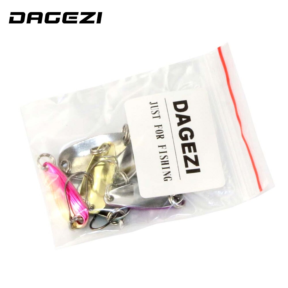 DAGEZI 6 stks/partij 4.5 cm/3g vissen lokken 6 kleuren Shell Textuur metalen Lokken visaas lepel lokt visgerei pesca