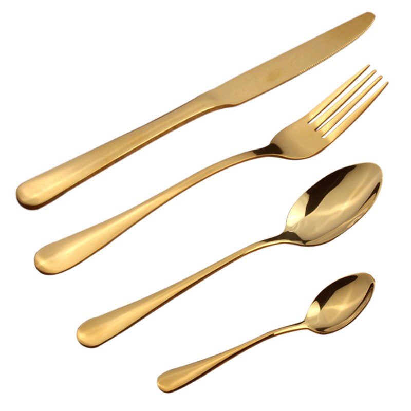 1pc/ 4pcs Dinner Wedding Travel Cutlery Spoon Stainless Steel Fork Scoops Silverware Set NIN668: Dark Gray