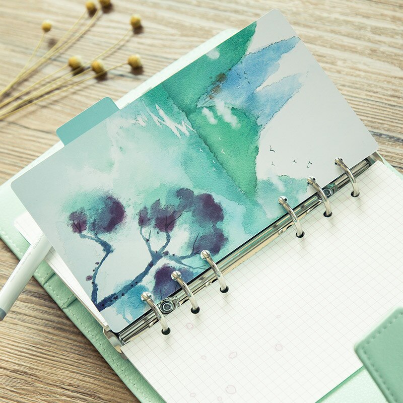 5 Pcs/set Beautiful Landscape Notebook Divider A5 A6 Spiral Notebook Loose Leaf Index Pages Notebook Paper Inside Pages