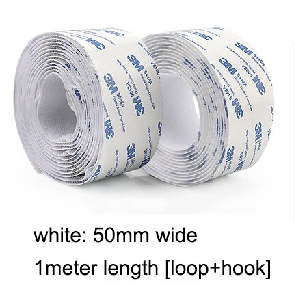 1M Sterke Zelfklevende Klittenbandsluiting Tape Nylon Sticker Adhesive Magic Lijm Voor 16/20/25/30/38/50/100 Mm: 50mm white 1meter