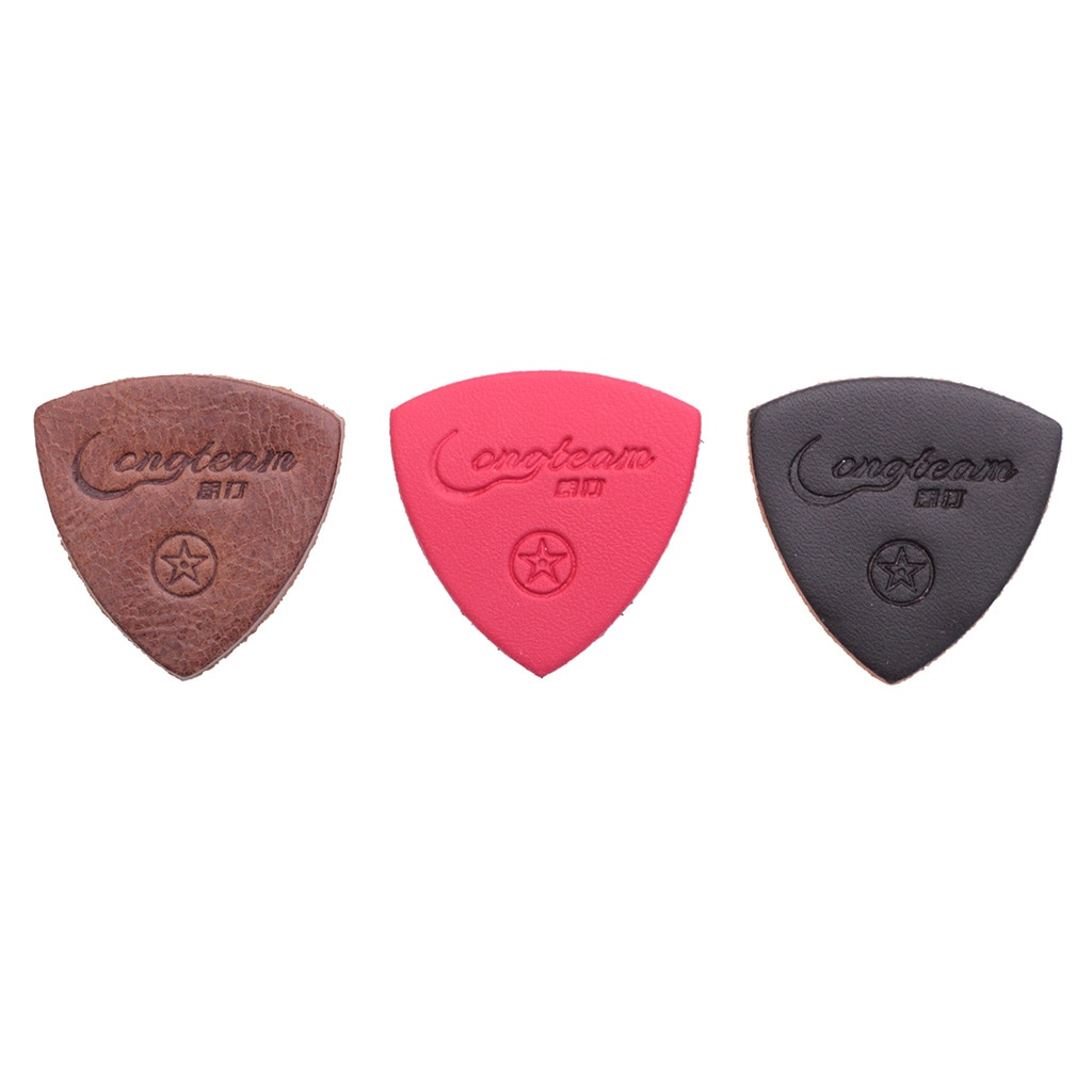 3 stuks/set basgitaar ukelele plectrums vinger duim plectrum leer gitaar plectrums