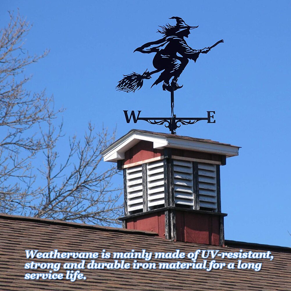 Windwijzer Tuin Stake Wind Richting Indicator Meten Met Heks Patroon Ornament Decoratie Voor Rooftop Outdoor Yard