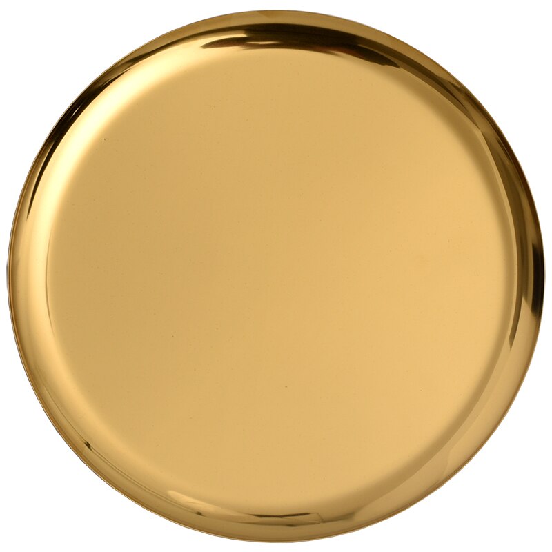 Bandeja de joyería de Metal para el hogar y Navidad, soporte de anillo de acero inoxidable dorado, bandeja de almacenamiento de decoración de escritorio, para boda