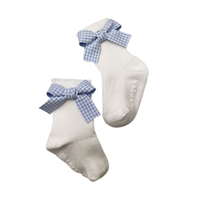 Baby Baby Meisje Kant Prinses Sokken Geribbelde Gebreide Effen Kleur Anti-Slip Medium Buis Sokken Kid Turn Manchet Ruche floor Kousen: WHITE / L 3-5Years