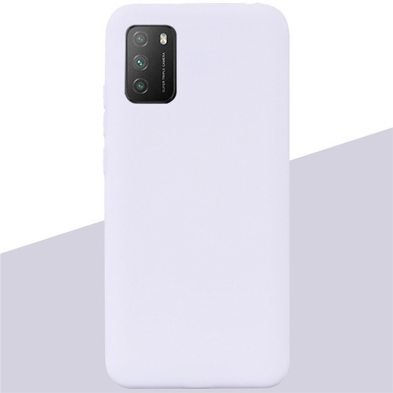 For POCO M3 Case Soft Silicone Tpu Case For Xiaomi Poco M3 Case Protective Silicone Case For POCO M3 M 3 Fundas Coque Shell Capa: 16 White
