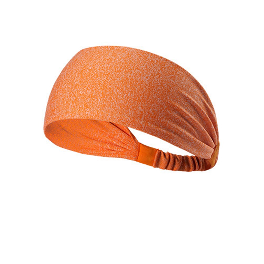 Men Women Elastic Band Head Sweatband Gym Outdoor Sports Basketball Anti-slip Cycling Fitness Breathable Running Sweat-absorbent: Orange
