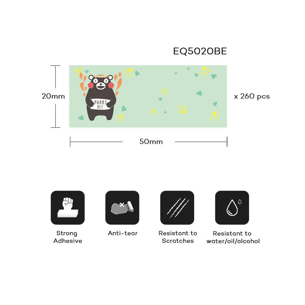 50*20mm Verschiedene Modelle Niedlich Thermische Etikett Rolle Typeable Washi Band SchöNe markieren Aufkleber Für EQ11 Mini Thermische Etikett Drucker