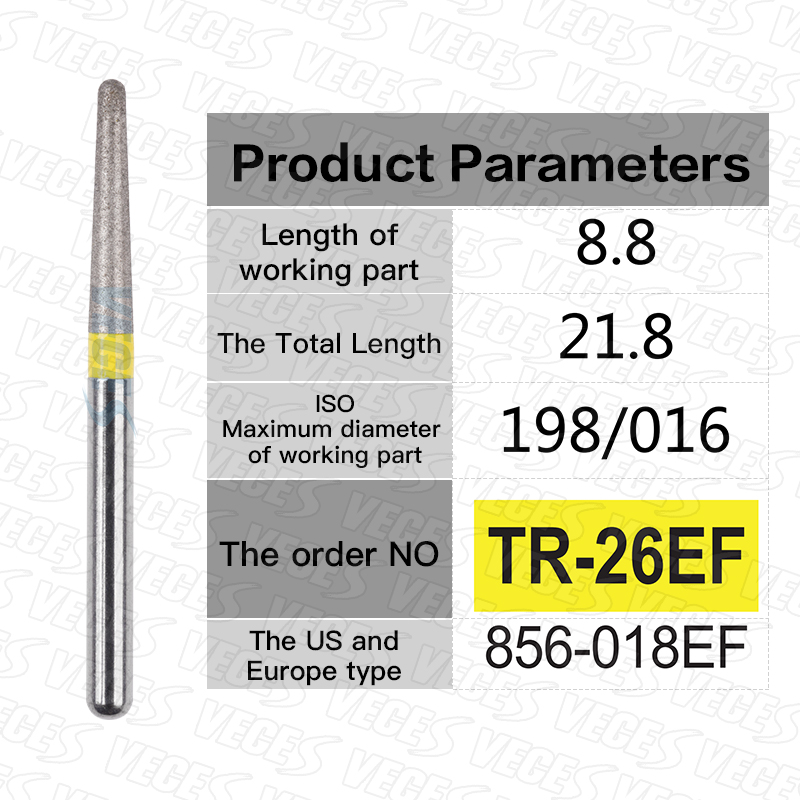 Fresas de diamante Dental finas Extra finas tipo TR, taladros de fresas para odontología estándar, herramientas de dentista FG, fresa de alta velocidad de 1,6mm, 10 Uds.: Verde