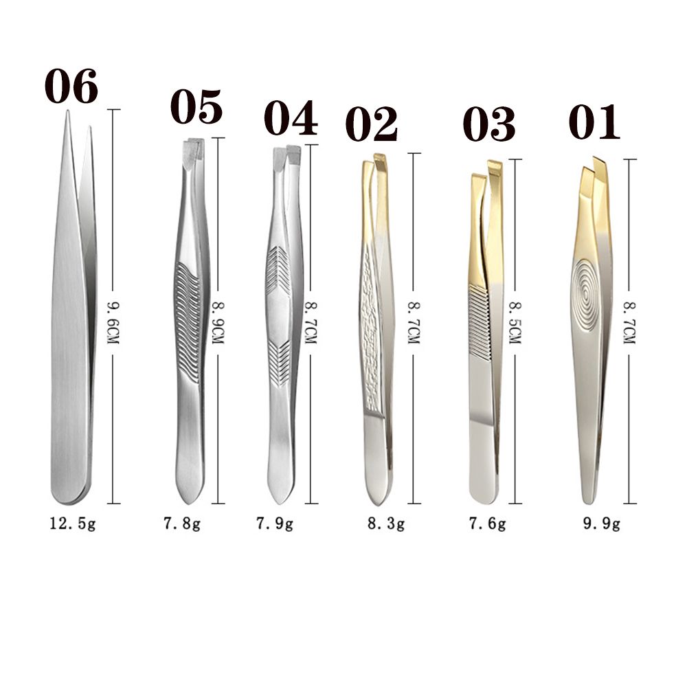 Polished Slant/Tip/Flat Multipurpose Ingrown Hair Removal Eyebrow Tweezers Beards Tool Plucking Eyebrows