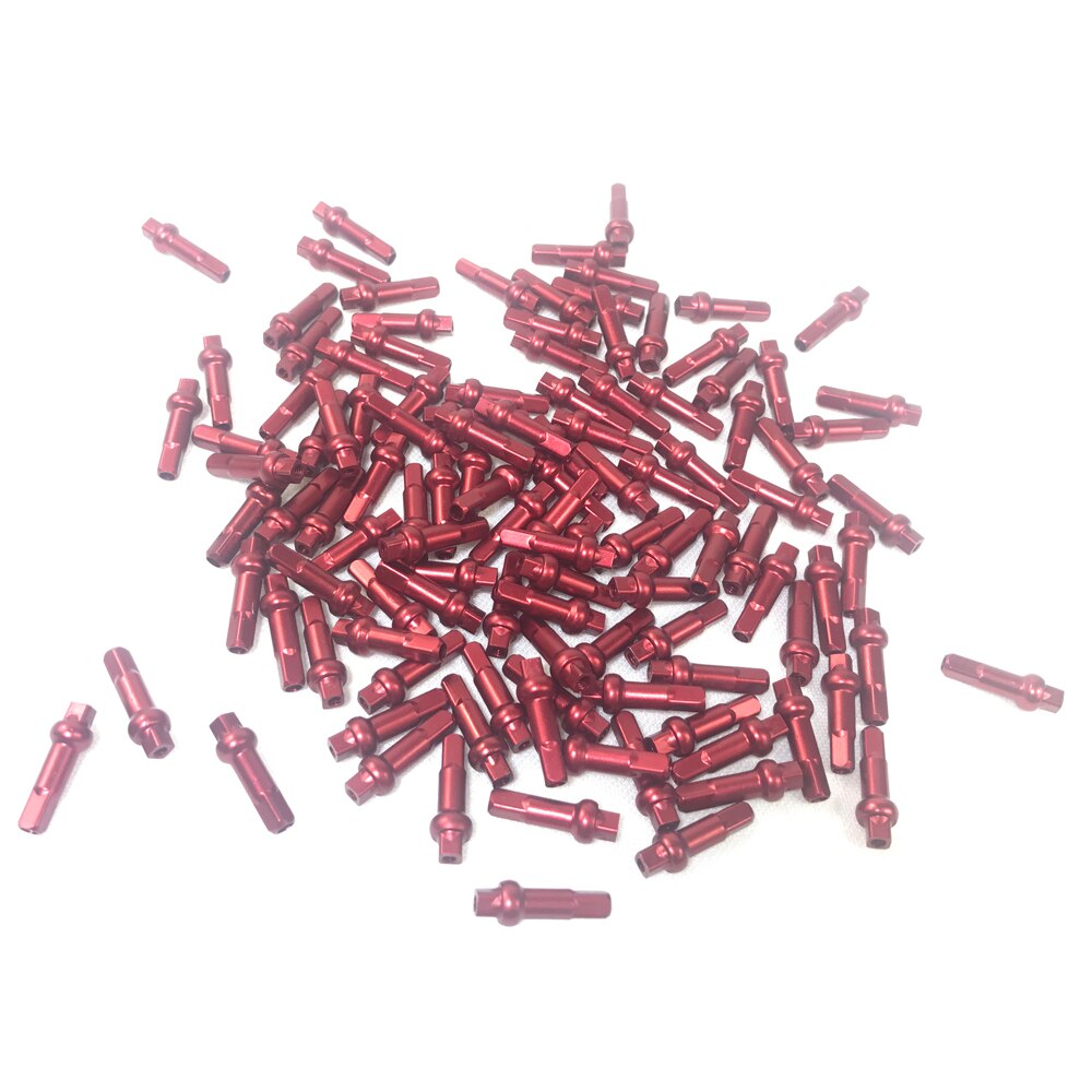 Pillar DSN Alloy Nipples Double Square 14.4mm 16mm 18mm length for 14G bicycle MTB or Road spokes Available at both black red