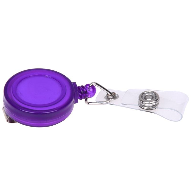 Retractable Skipas Id-kaart Badge Holder Sleutelhanger Reels Met Clip: Purple
