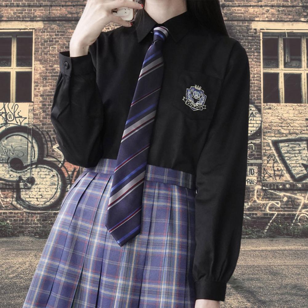 Camisa de manga larga para mujer, camisa de primavera con bordado duradero para la escuela