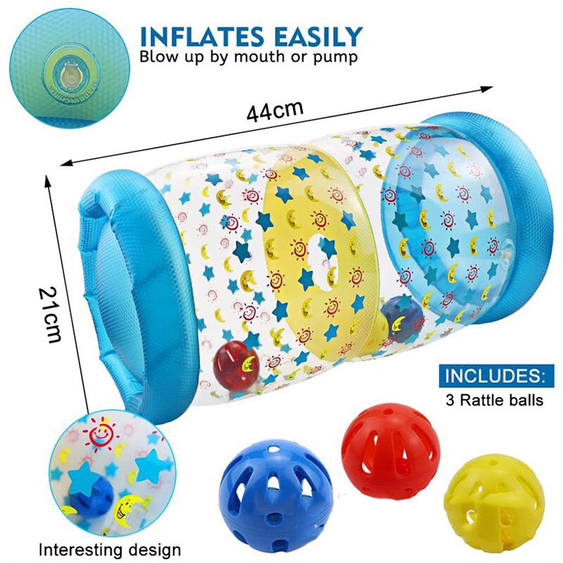 Kruipen Leren Roller Met Bells Peuter Staande Vroege Educatief Speelgoed Lnflatable Speelgoed Zuigelingen Roller Pvc Baby Fidget Speelgoed