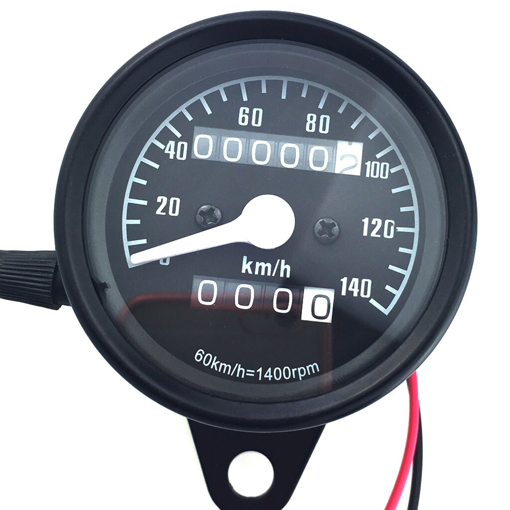 Partol Motorcycle Speedometer Odometer Gauge ATV Bike Scooter Backlit Dual Speed Meter Led Indicator 0