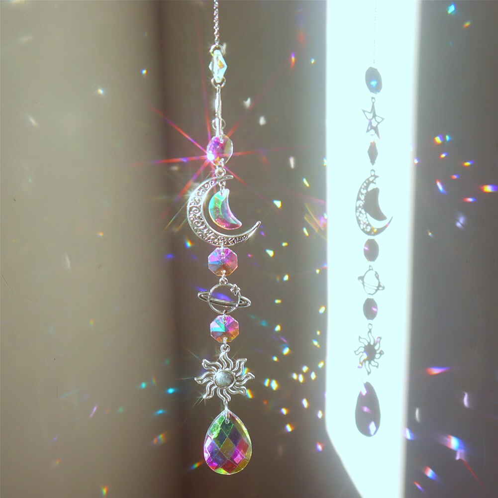 Crystal Suncatcher Regenboog Prisma Tuin Hanger Maan Eenhoorn Licht Chaser Opknoping Venster Home Decoratie Zomer
