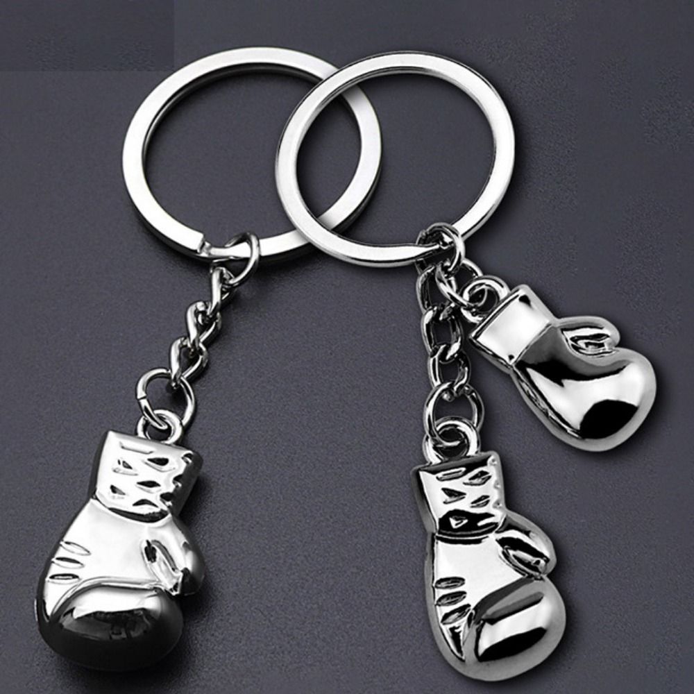 Boxing glove fitness keychain baseball barbell dumbbell fitness equipment keychain strength sports alloy baseball keychain