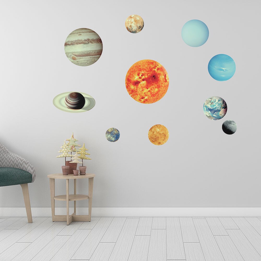 Solar System Planets Wall Stickers for Kids Room Living Room Home Decoration Wall Decal Home Decor Baby Nursery Wall Decoration