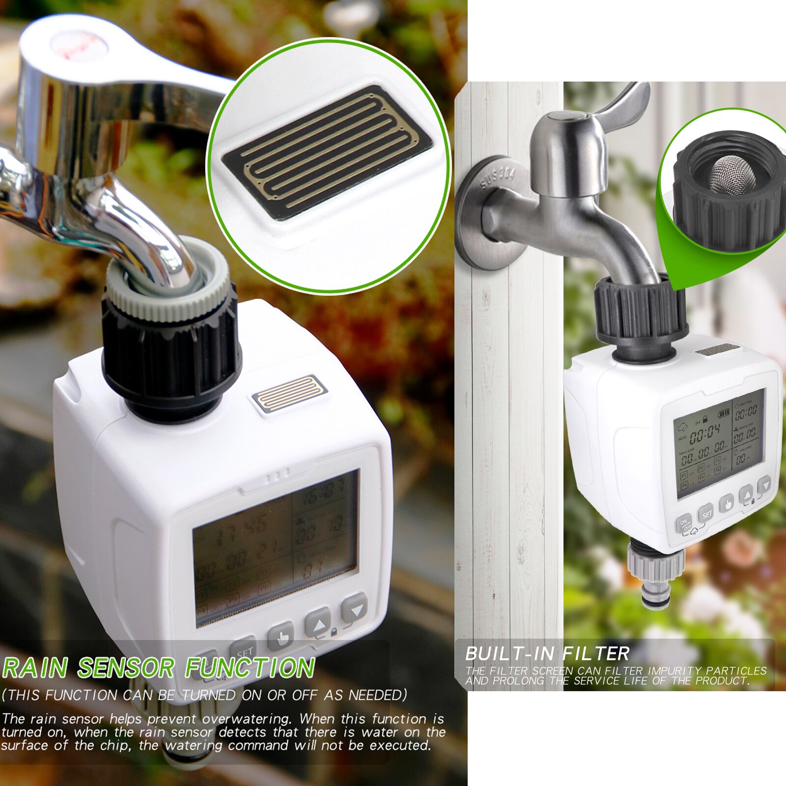 Smart Irrigation System Timer Automatic Rain Sensor 6 Independent Programs For Garden Watering Controller System