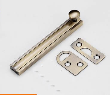 Verrou en laiton monté en surface, serrure de porte Invisible, boulon, solide et robuste, simple, solide et robuste: 3 inch / green