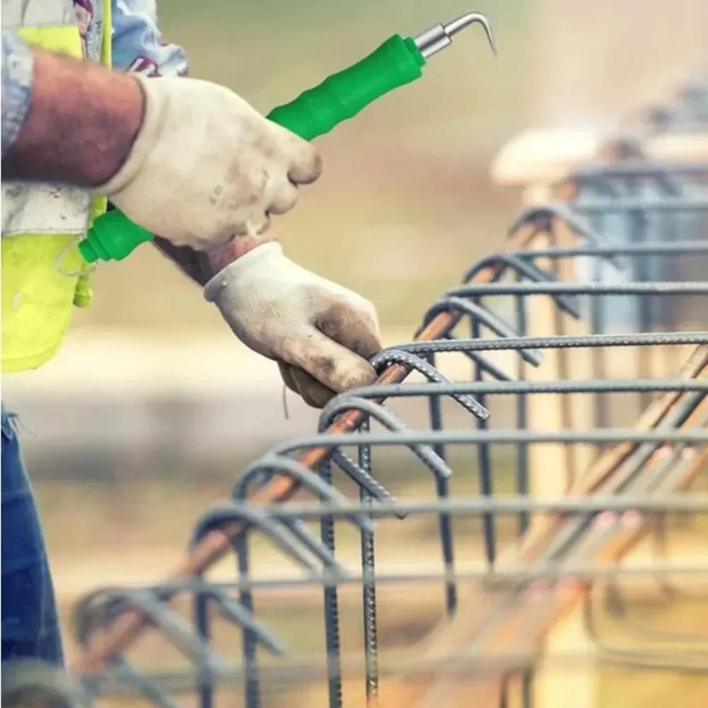 Twister de alambre de barras de refuerzo semiautomático, gancho de atado de acero, alicate de anudado de alambre de barras de refuerzo para sitio de construcción, herramienta de bobinado de valla giratoria, 1 ud.
