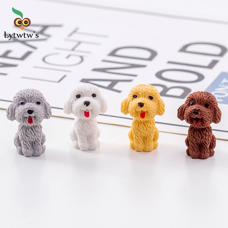 1 stk sød kawaii hund blyant tegneserie bamse gummi viskelæder børn nyhed skole kontor papirvarer levering smuk sød dejligt dyr