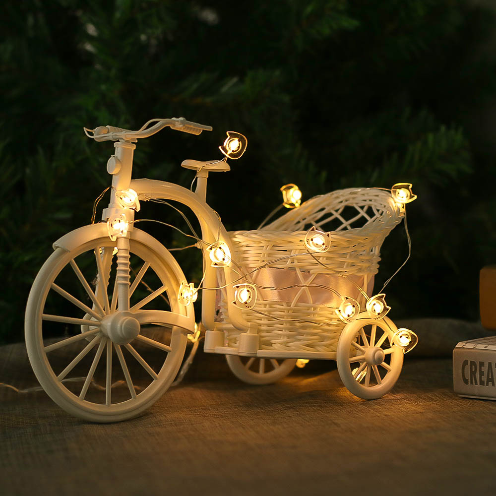 2M 20LEDS Cat Copper Wire String Lights LED Fairy Lights Christmas Wedding Party Home Decoration Lights Battery Powered