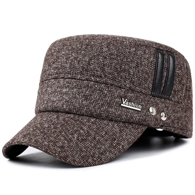 VORON 2017 Europeu novo inverno chapéu de algodão dos homens de moda homens e mulheres de outono e inverno boné de beisebol ajustável elástica cap ouvido: CAMEL