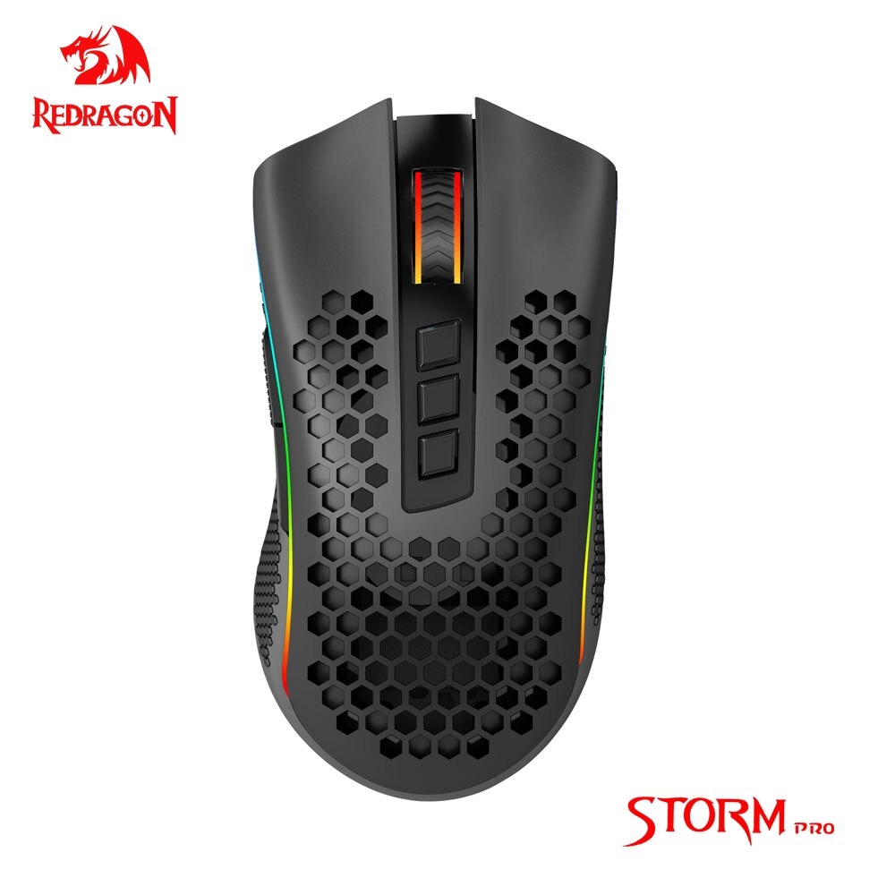 Redragon Storm Pro RGB USB 2.4G Wireless Ultralight Honeycomb Shell Gaming Mouse 16000 DPI for gamer Mice laptop PC M808-KS