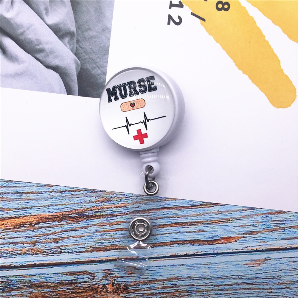 Wysuwany uchwyt na identyfikator szpulki pielęgniarka w toku z zaczepem na pasek robić etui na dowód osobisty enfermera