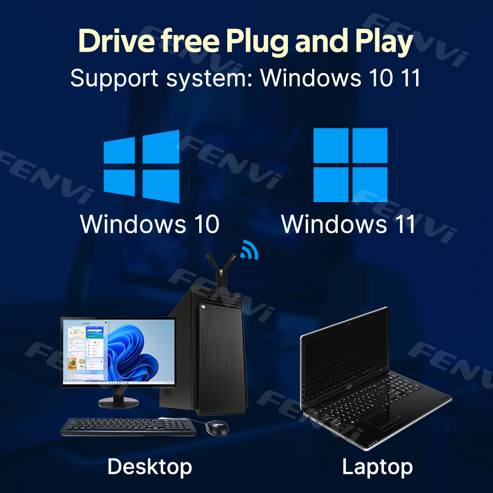 fenvi BE6500 WiFi 7 USB3.0 Network Card Tri-Band 6G/5G/2.4G Antenna USB Dongle Wireless Receiver WiFi7 free Driver For Win 10/11