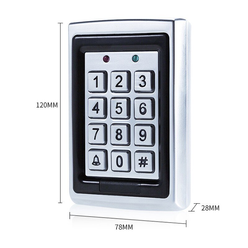 K7612 IP65 Waterdichte Metalen Toegangscontrole Anti-Shock Rfid Kaartlezer Toegangscontrole Systemen Met Backlight