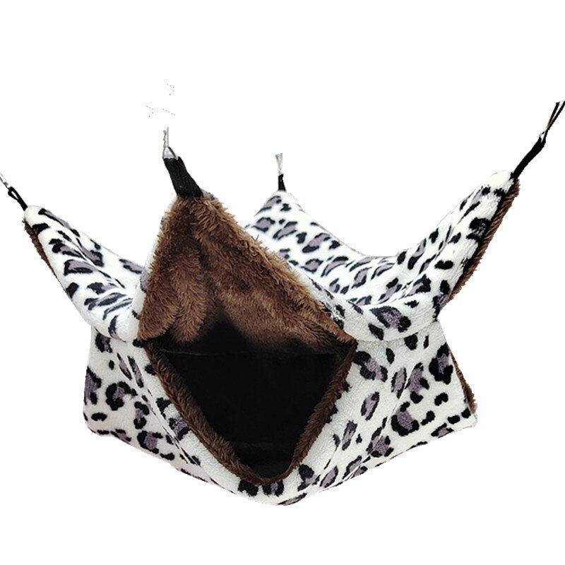 Warm Hamster Hammock Rat Hanging Beds House Small Animal Cage Squirrel Guinea Pig Double-layer Plush Cotton Nests Pets Supplies: White / 34X34