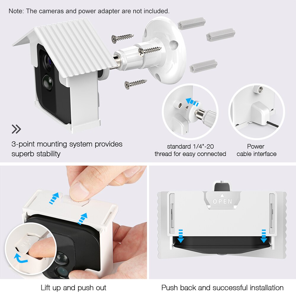 3 Packs Wall Mount Bracket Kit for Blink XT Camera Weatherproof 360 Degree Protective Anti Glare UV Camera Security System