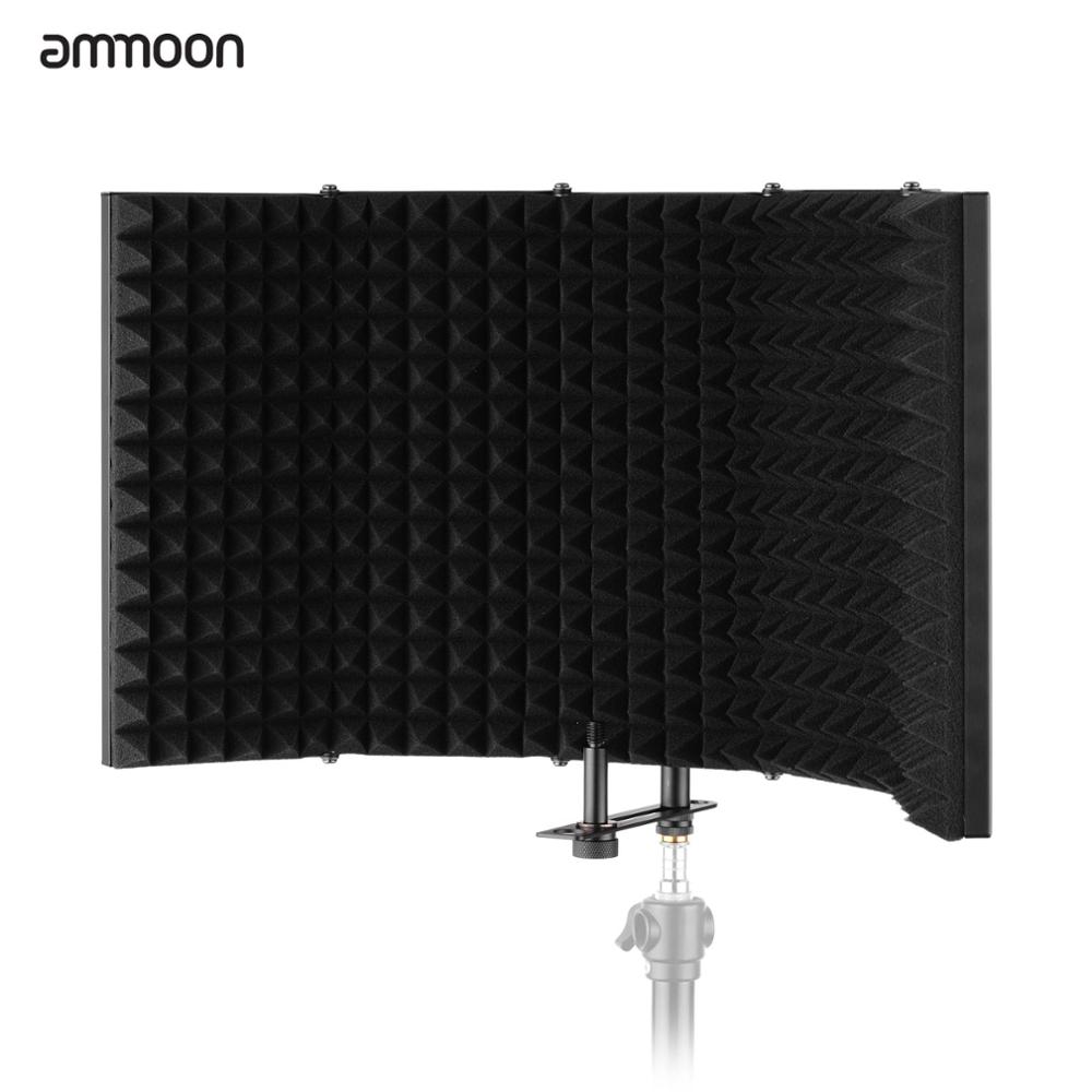 Foldable Adjustable Sound Absorbing Vocal Recording Panel Portable Acoustic Isolation Microphone Shield Sound-proof Plate: ammoon K50