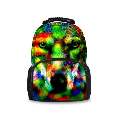 Noisydesigns djur ryggsäck vintage kompakta barn ryggsäckar för tonårspojkar uggla tigerhuvud barn skolväska ryggsäck: C0016a
