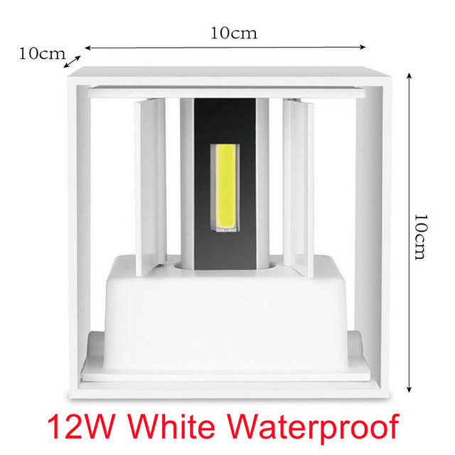 Ip65 Led Waterdichte Wandlampen 12W Indoor Verstelbare Muur Muur Binnenplaats Veranda Woonkamer Gang Slaapkamer Muur Schans: Light Grey / WHITE