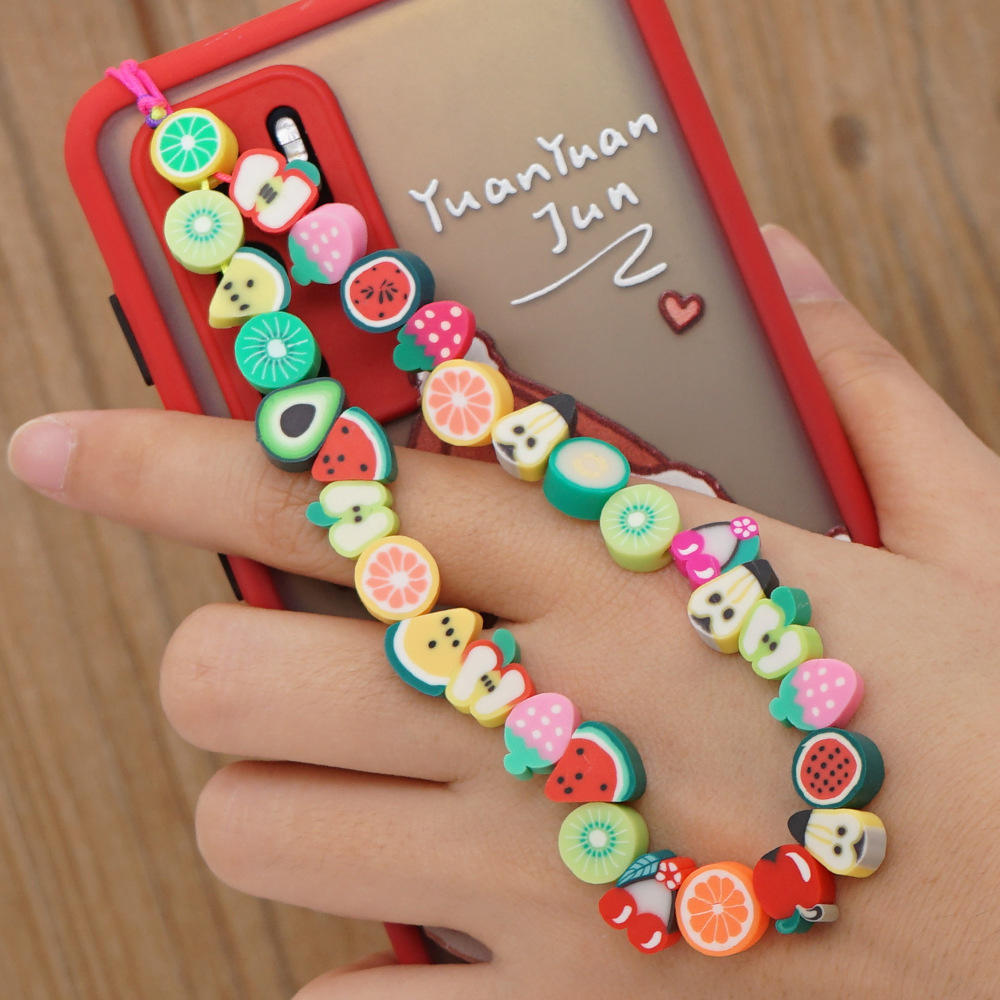 Trendy Kleurrijke Acryl Kralen Mobiele Telefoon Keten Voor Vrouwen Meisjes Gsm Riem Anti-Verloren Lanyard Opknoping Koord Sieraden: 8
