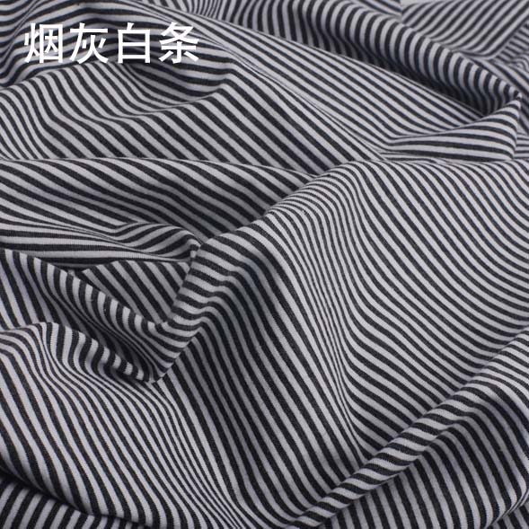 Tela elástica de Algodón 100% con rayas de colores para costura, tejido de 2mm para camiseta, leggings, ropa, ancho de 50x165cm