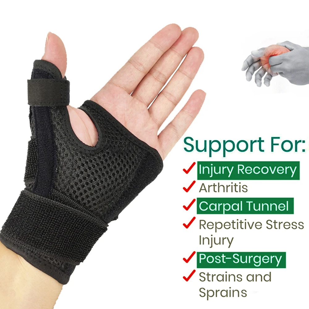 Flexible Splint Wrist Thumb Support Brace for Tendonitis Arthritis Breathable Thumb Protector Guard Fits Right and Left Hand
