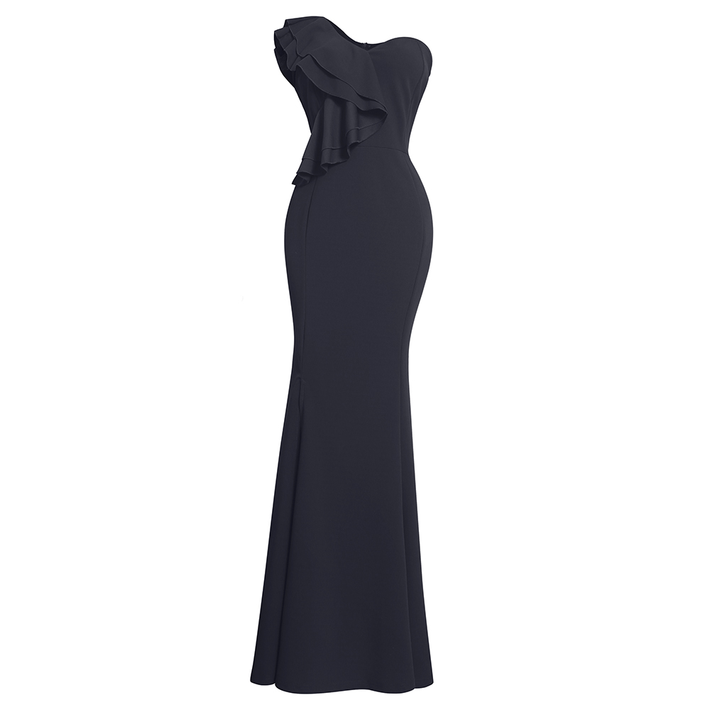 MD Rohr oben Liebsten Kleider Afrikanische Frauen sexy Bodycon Dünne Lange Kleid 2022 Neue Hochzeit Party Hochzeit Party Meerjungfrau Kleid roben: Schwarz / XXL