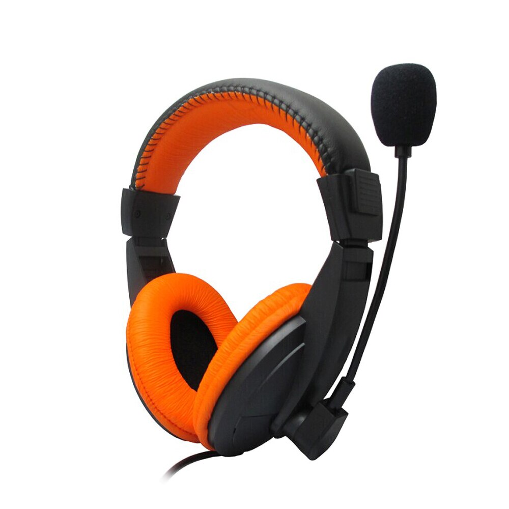 Kebidu Wired Hoofdtelefoon Met Microfoon Verstelbare Over Ear Gaming Headsets Koptelefoon Lage Bass Stereo Voor Pc: Orange