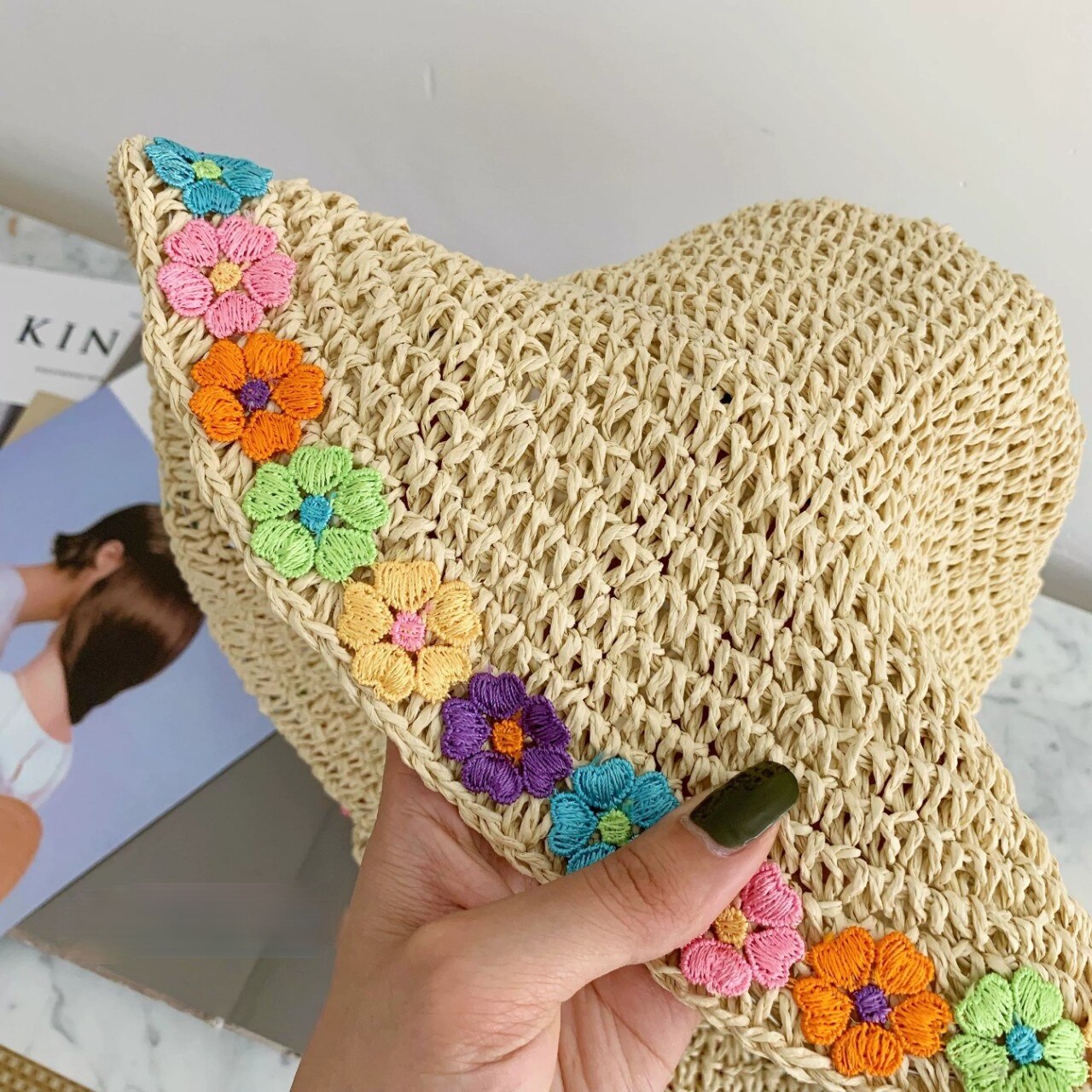 Cappelli estivi da donna cappelli da donna in paglia cappello da sole con fiori cappello estivo da donna cappello a tesa larga cappello da donna cappelli di paglia spiaggia Panama
