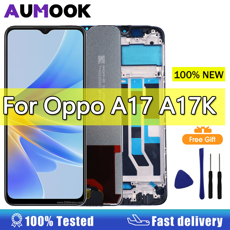 6.56 " skærm til oppo  a17 a17k lcd-skærm berøringsskærm digitizer-enhed til oppo  a17k cph 2471 cph 2477 lcd-skærm udskiftning