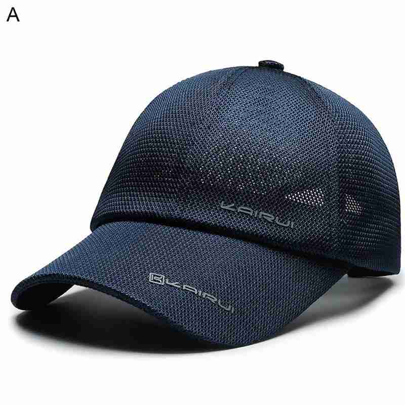 Hoed heren lente en zomer schaduw zonnebrandcrème mesh baseball pet middelbare leeftijd en ouderen buitensport ademende pet: A