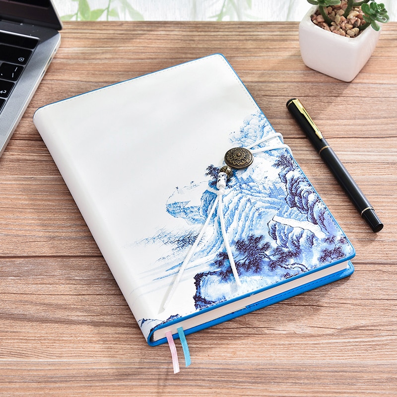 Chinese Stijl Notebook Eenvoudige Business A5 Dikker Literaire Prachtige Vintage Notebook 1PCS