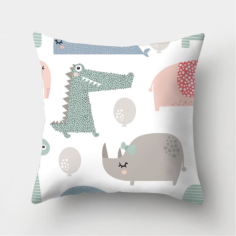 Dinosaurie alpacka panda räv dekorativa kuddar örngott polyester kuddfodral kudde soffa dekoration kuddfodral 40946: 2bz-40946-011