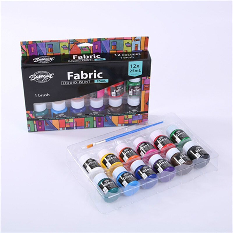 12 farver glaspigment akrylpigment tekstilstofpigment diy håndmalet keramisk maling